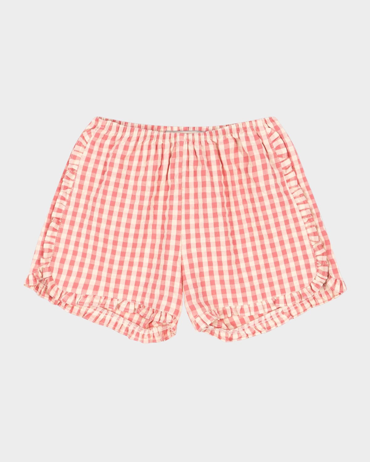 KONGES SLOJD GIRL'S KIM GINGHAM-PRINT FRILL SHORTS 
