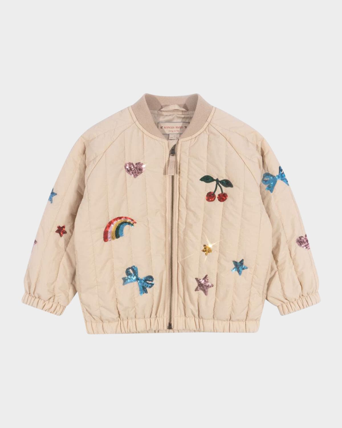 KONGES SLOJD GIRL'S JUNO SEQUINED SCATTERED PATCHES BOMBER JACKET 