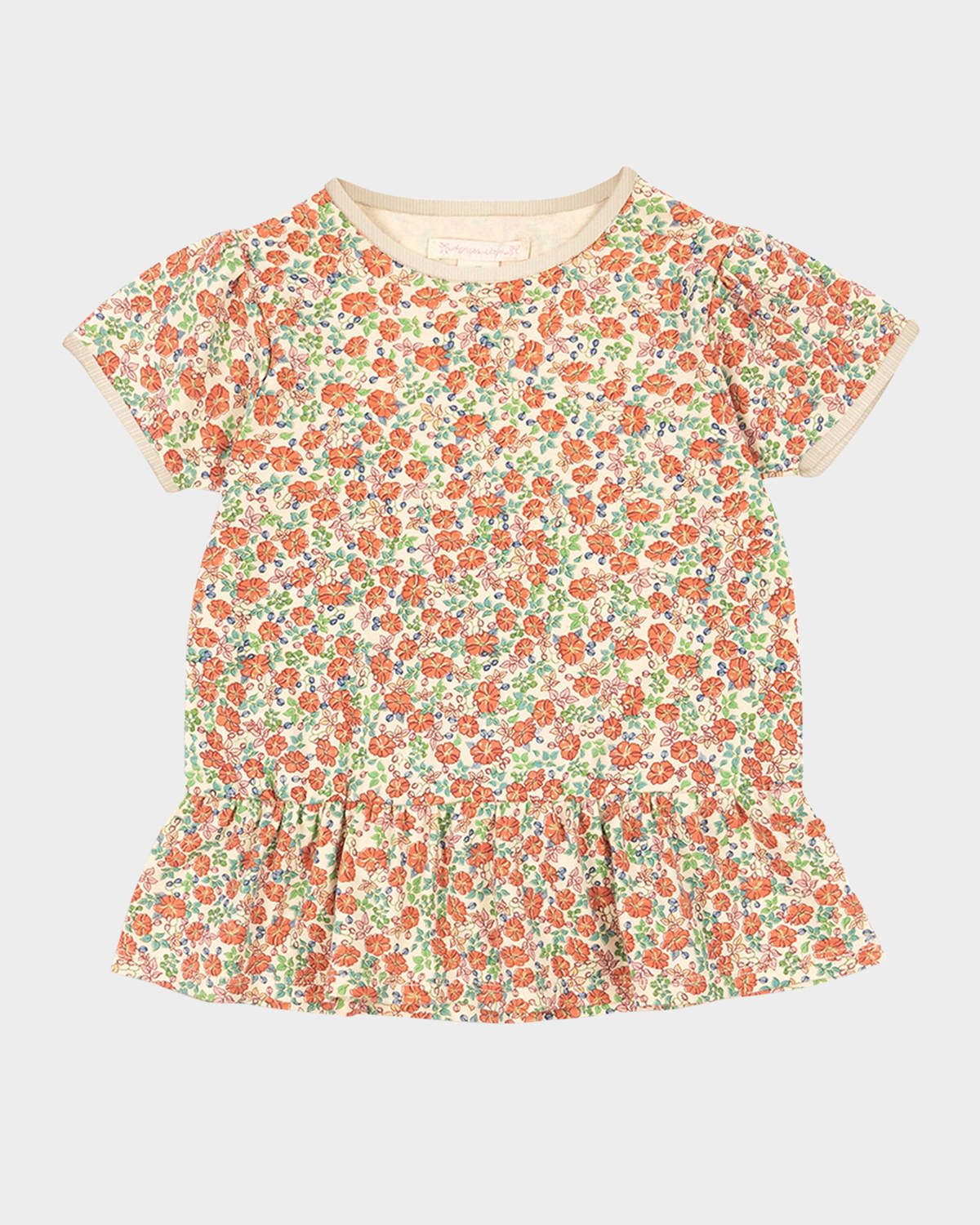 KONGES SLOJD GIRL'S FLORAL-PRINT FLARE T-SHIRT 