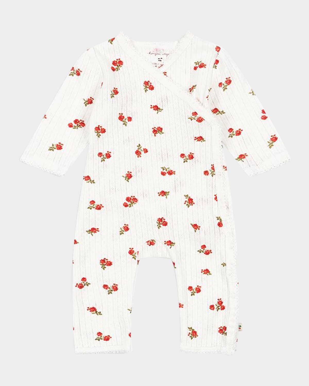 Konges Slojd Girl's Minnie Rose Motif Coverall In Rose Red
