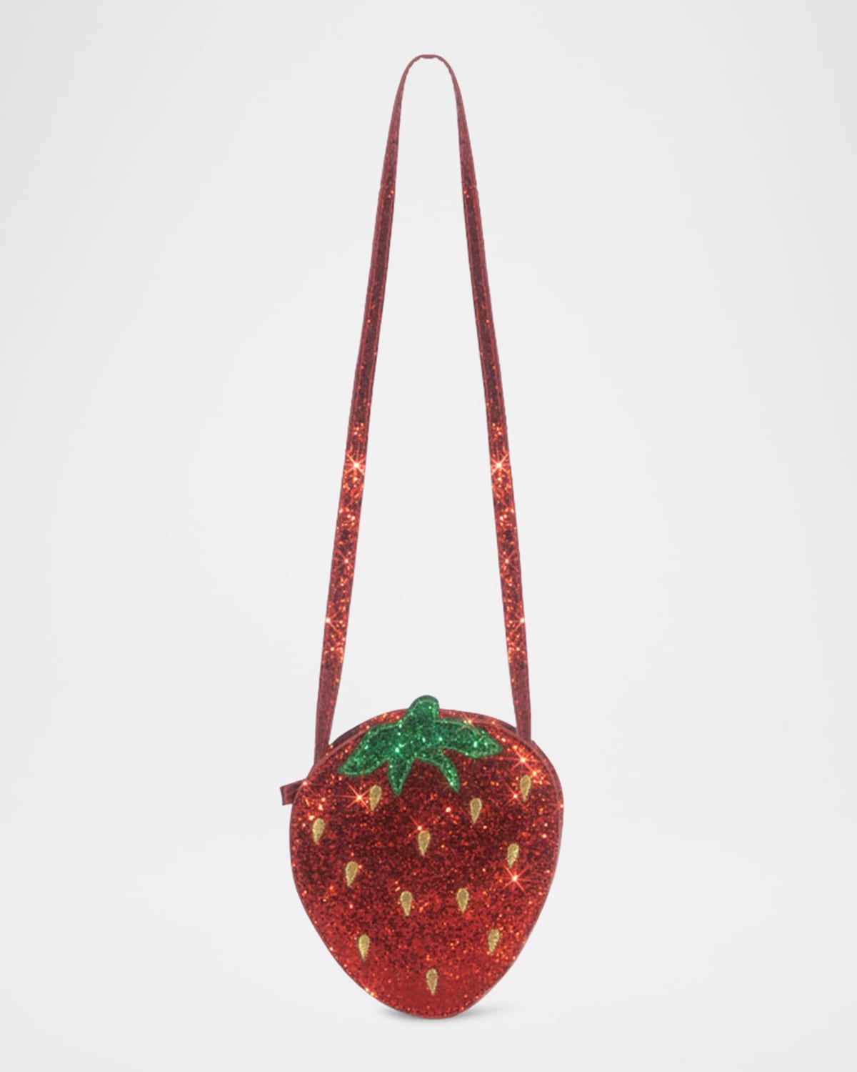 Konges Slojd Girl's Strawberry-shaped Glitter Shoulder Bag In Barbados Cherry