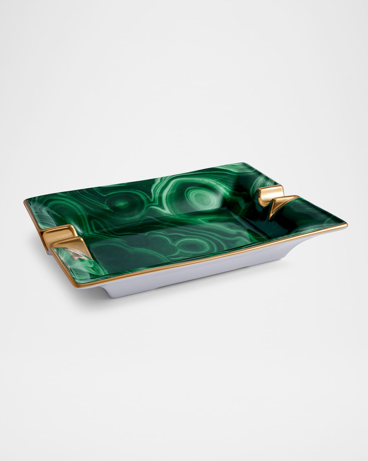 L'objet Malachite Porcelain Ashtray In Green