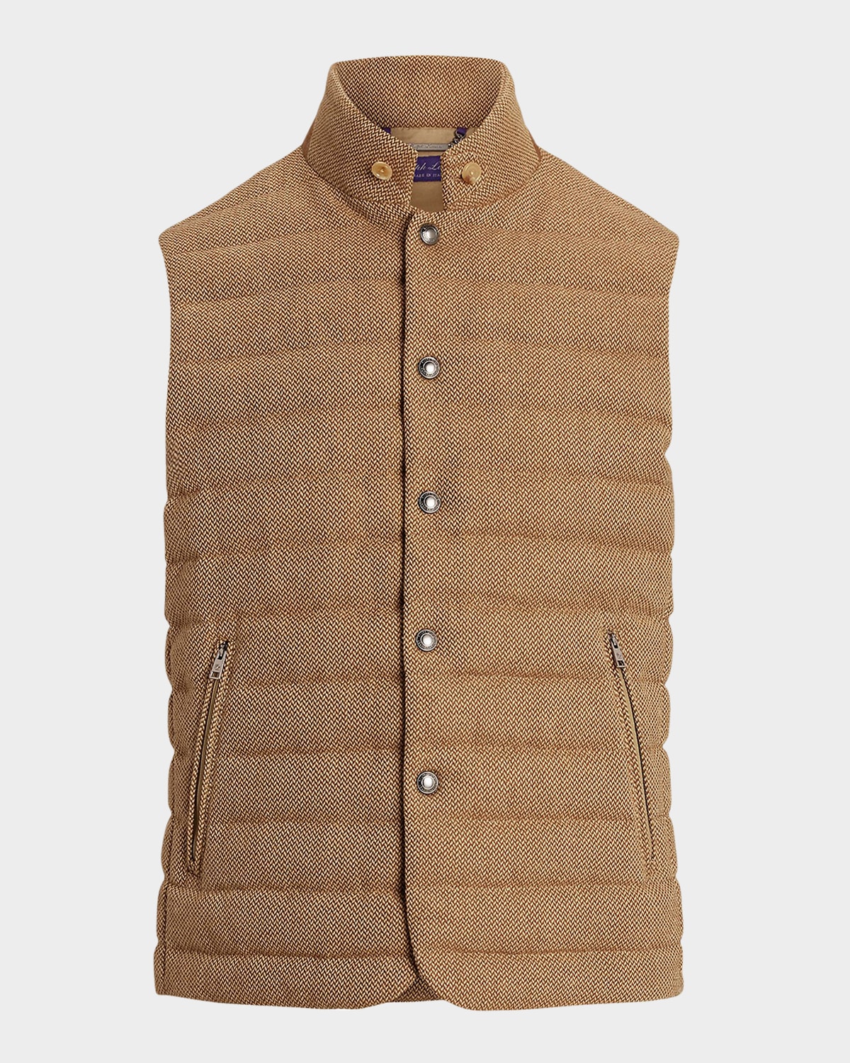 Men's Quilted Tweed Down Vest