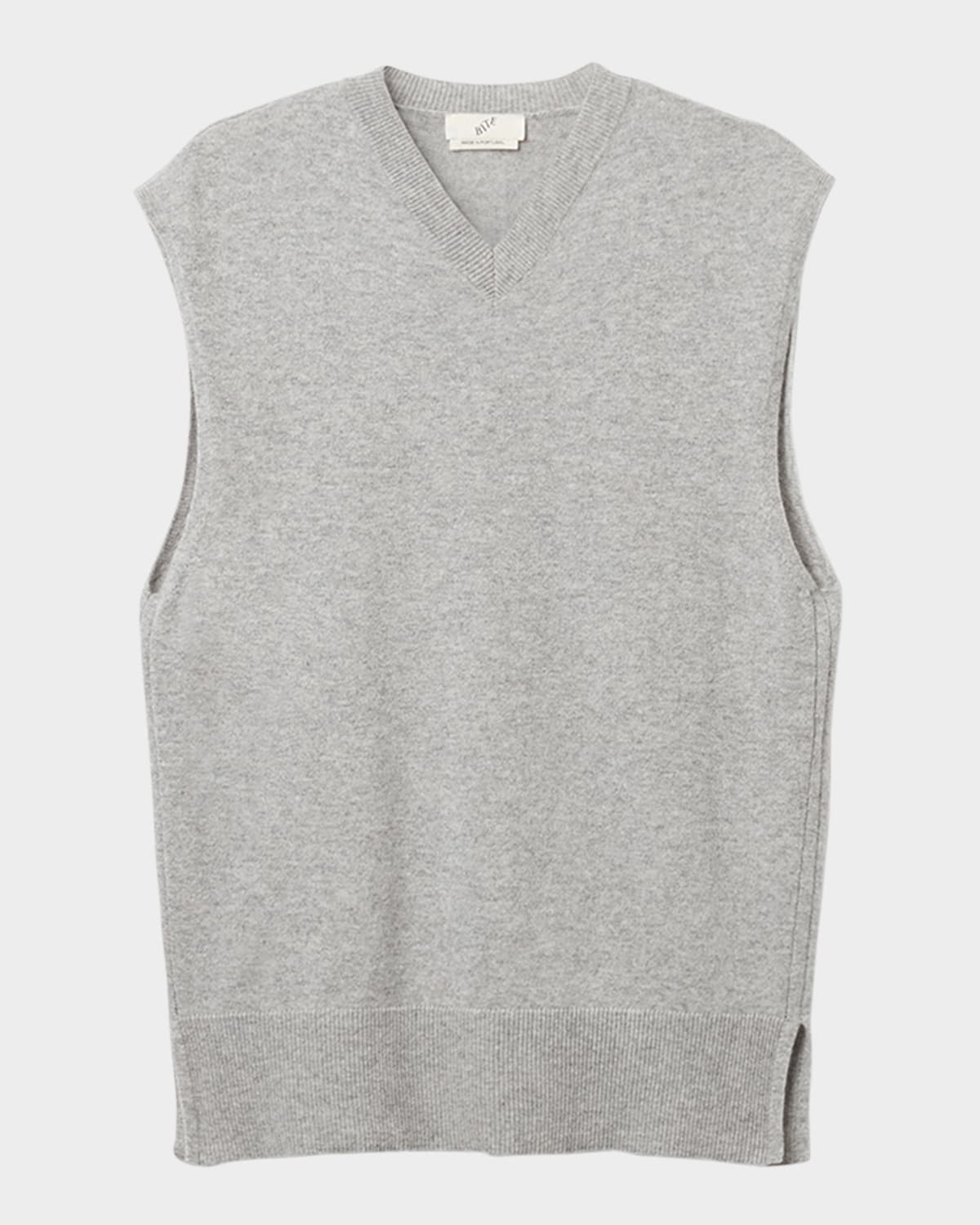 Shop Bite Studios Cashmere Vest In Grey Melange