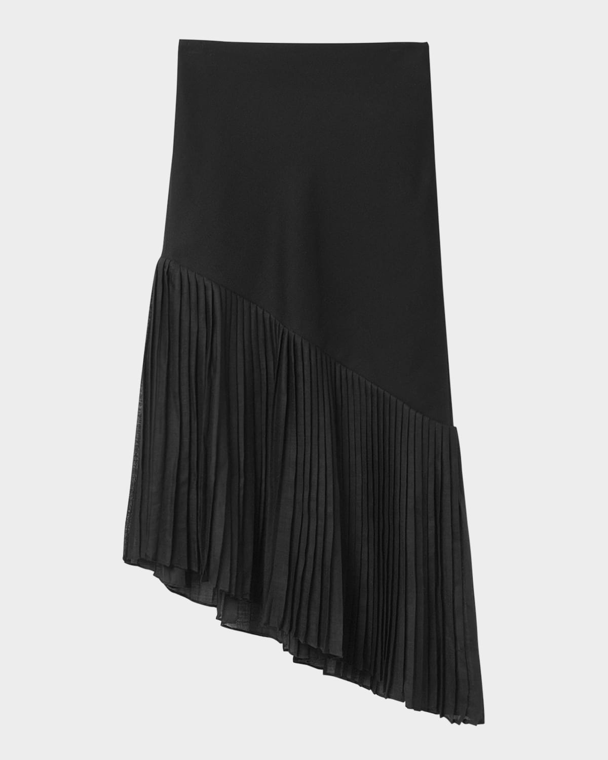 Shop Bite Studios Plisse Asymmetric Wool Skirt In Black