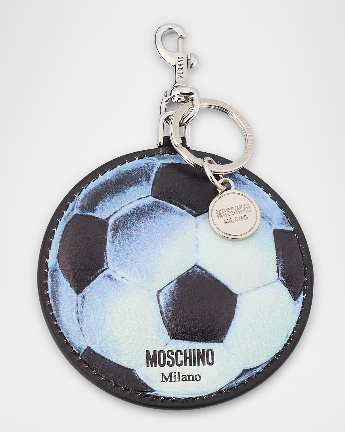 Moschino Black Sintetica Pallone Keychain In Black