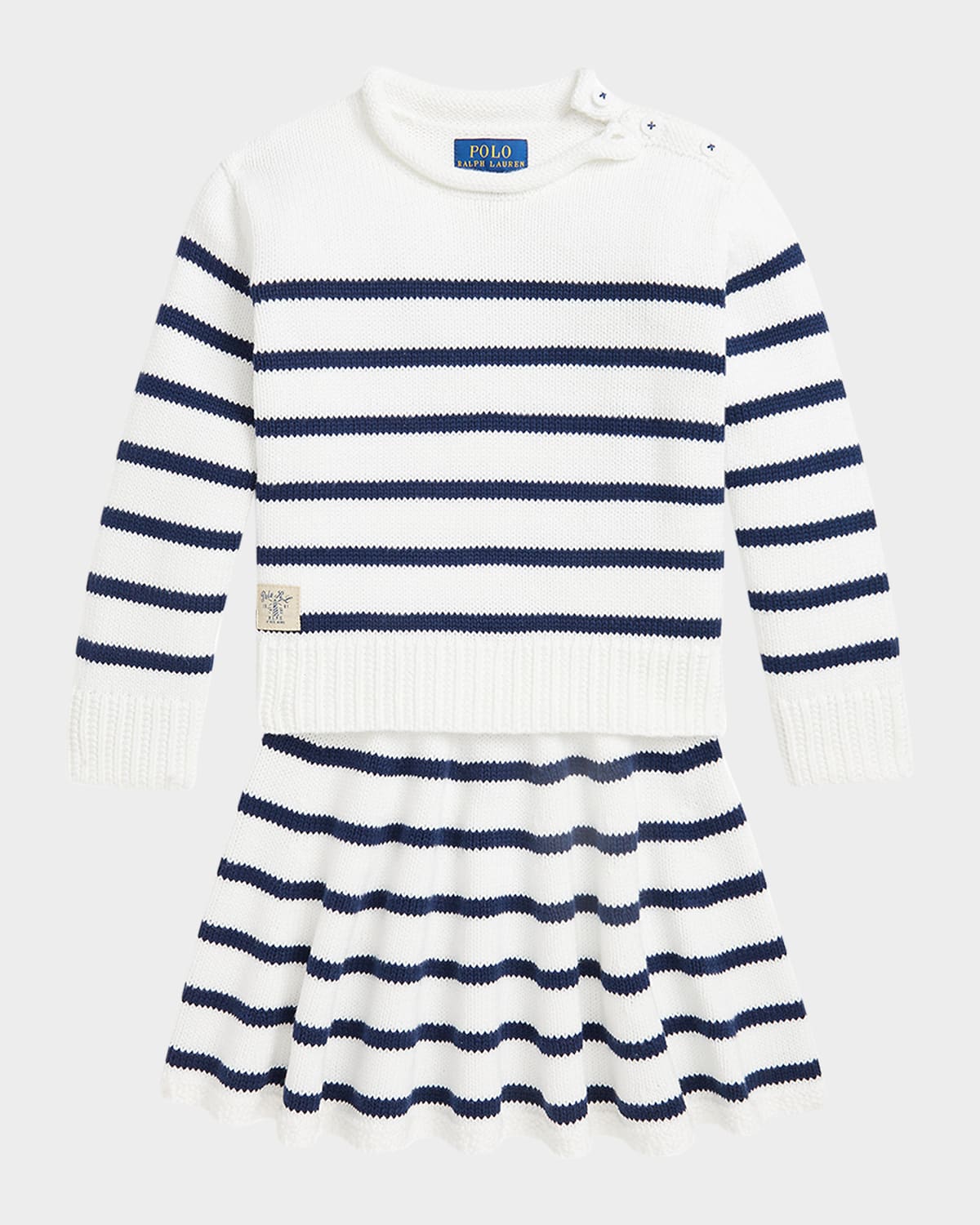 Girl's Cotton Stripe Sweater & Skirt Set, Size 2-6X