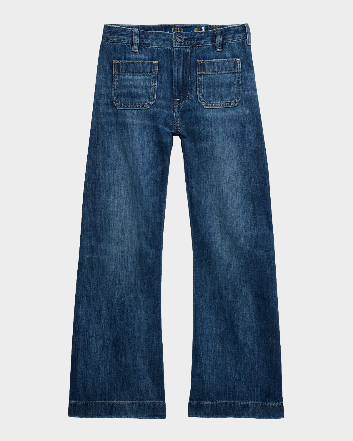 Polo Ralph Lauren Logo Wide-leg Jean In Juni Wash