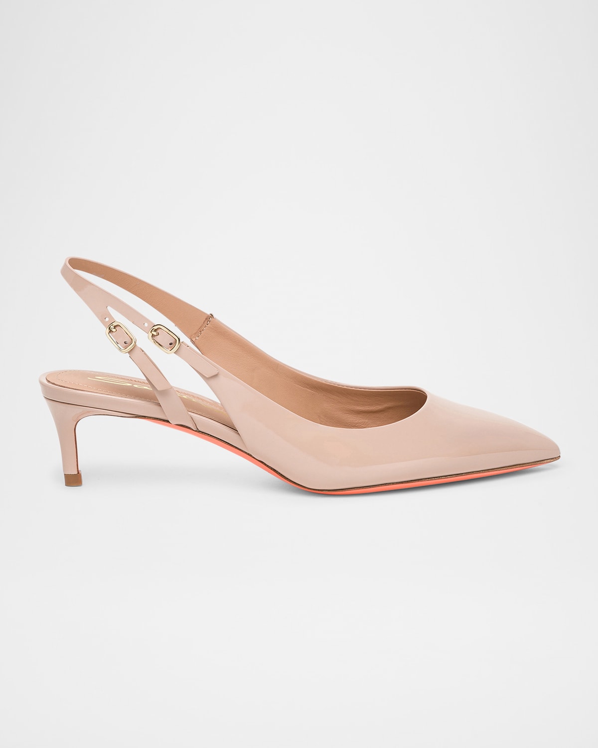 Shop Santoni Audrey Patent Kitten Slingback Pumps In Pink