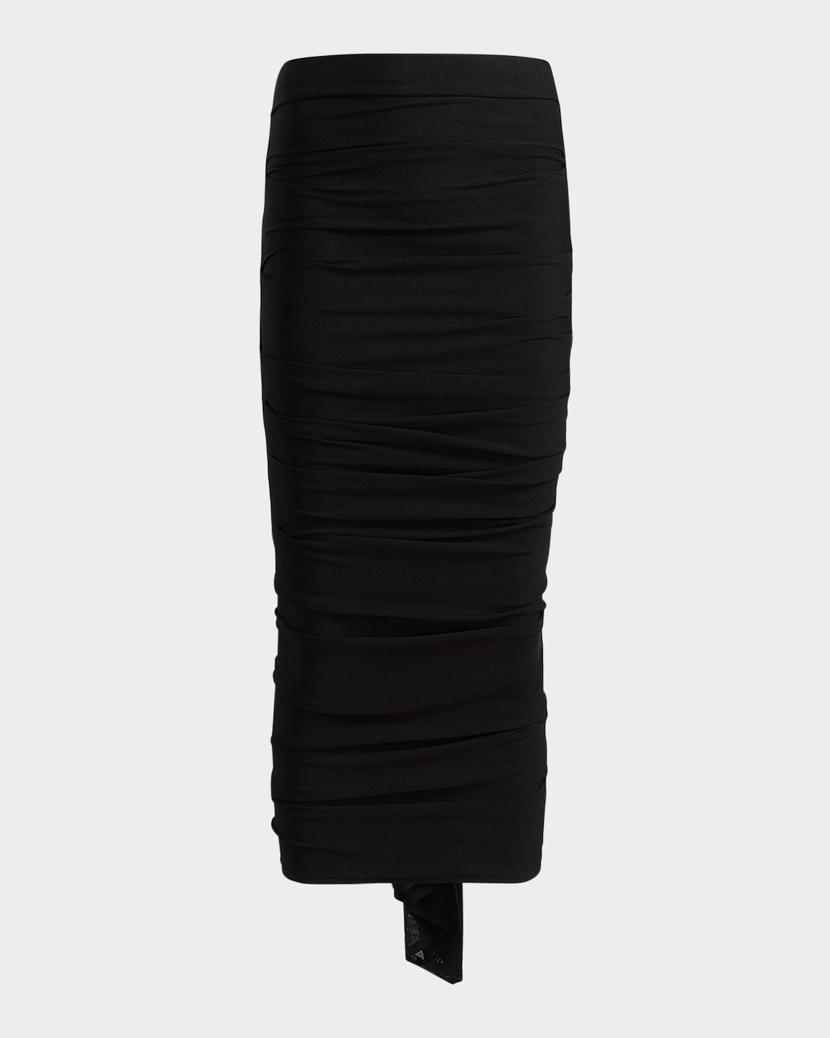 Khaite Aura Jersey Midi Pencil Skirt In Black