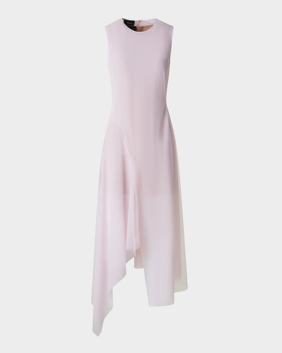Akris Double Layer Techno Tulle Midi Dress In Blush