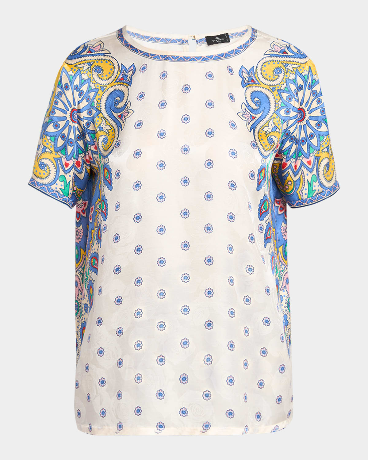 Etro All-over Print T-shirt In Print On White Base