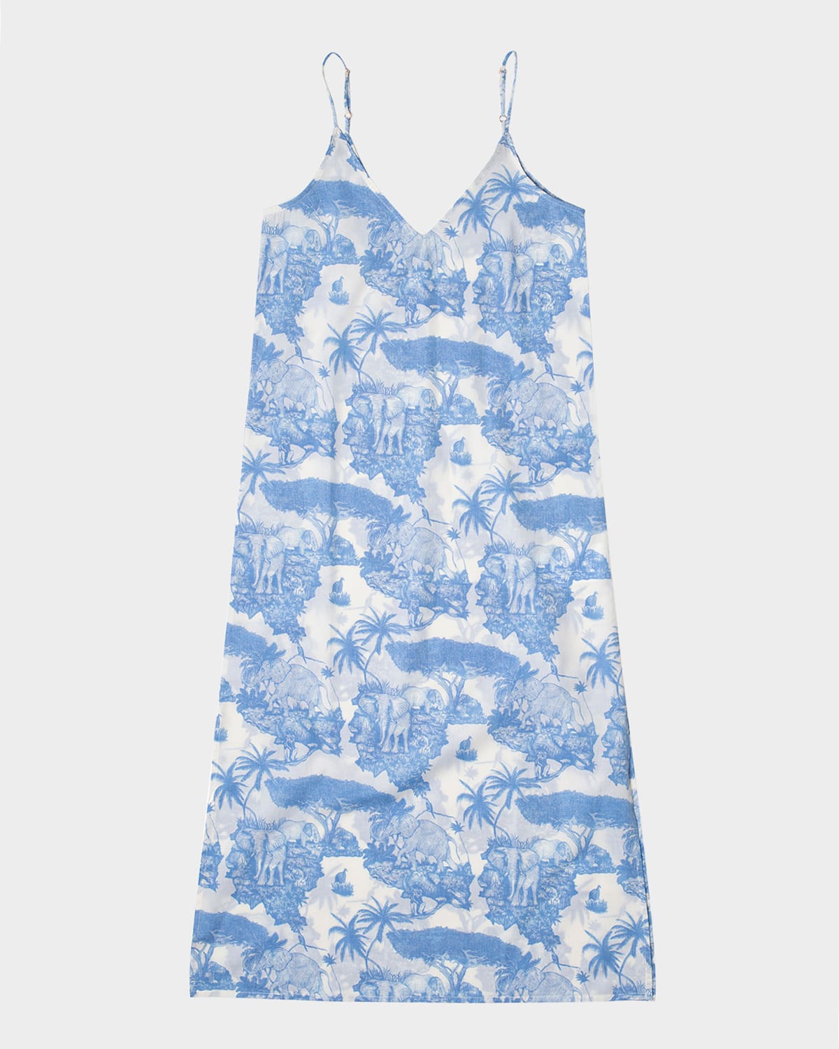Toile-Print Cotton Slip Nightie