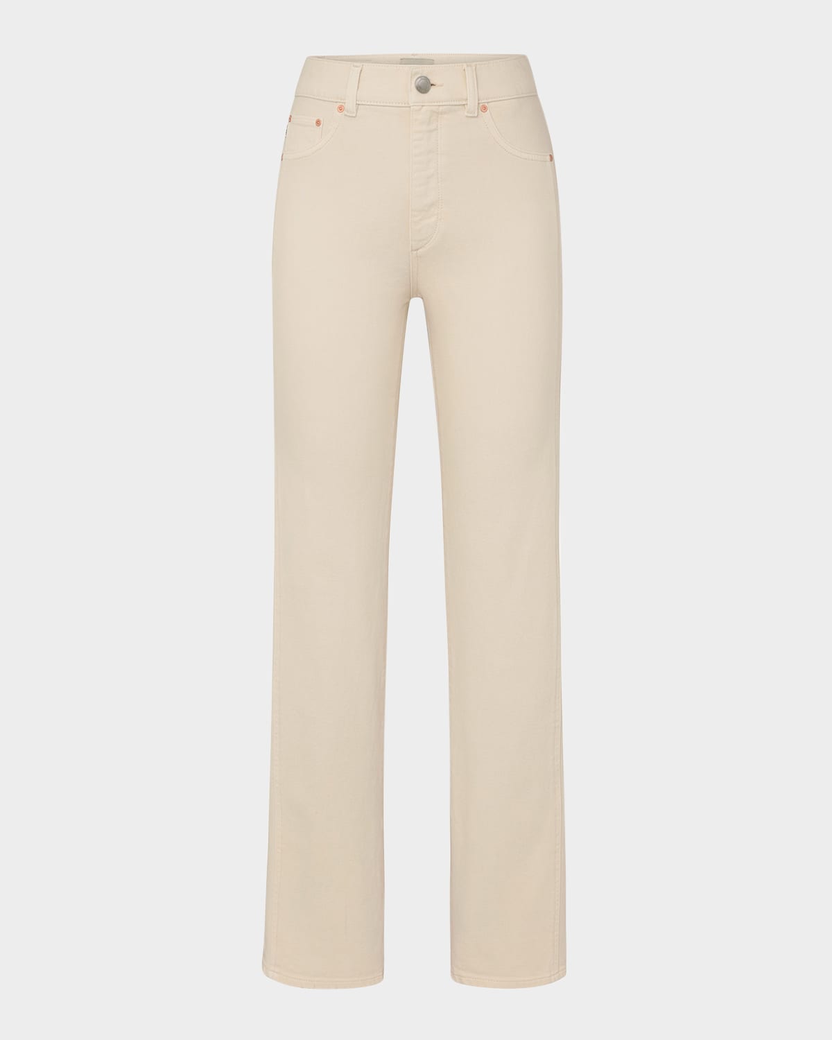Shop Dl1961 Patti Straight High-rise Jeans In Ecru