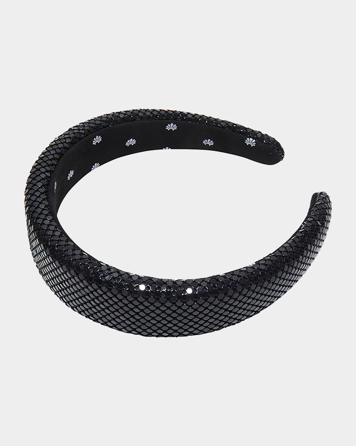 Lele Sadoughi Alice Chain Mail Headband In Jet