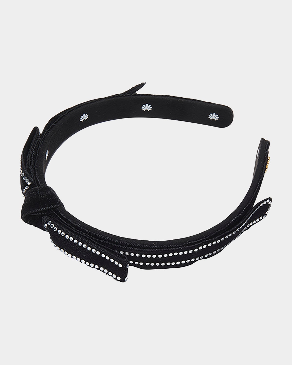 Lele Sadoughi Bardot Embellished Bow Headband In Jet