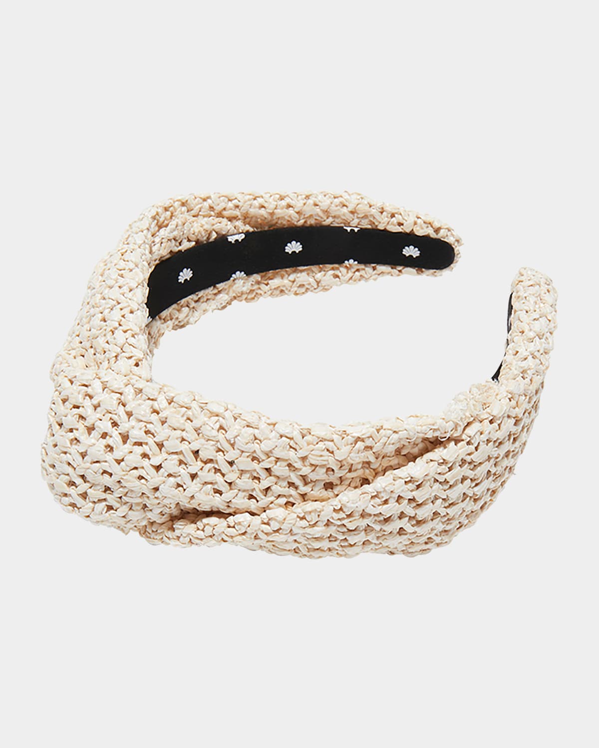 Lele Sadoughi Greta Twisted Raffia Headband In White Wash