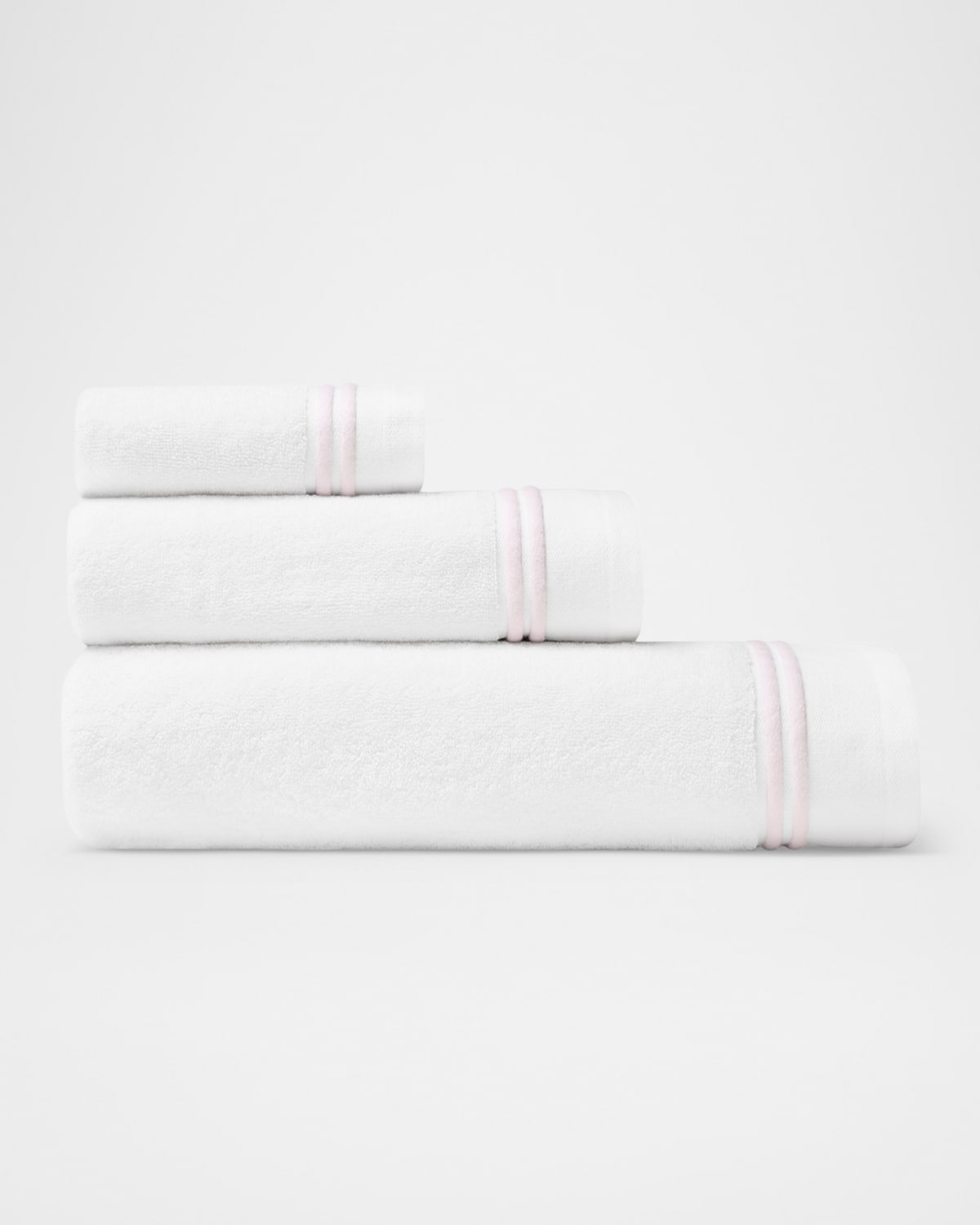 Sferra Aura Nuova Cotton Terry Bath Sheet In White/pink