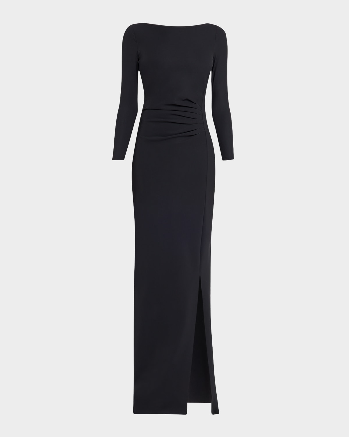 Shop Chiara Boni La Petite Robe Brestina Bateau-neck Bow Column Gown In Blackwhite
