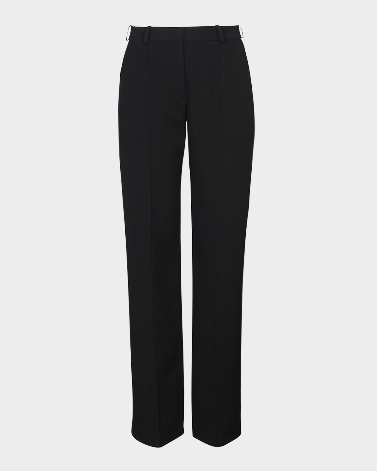 Balmain Wool Trousers With Front Pleats And Wide Leg In Black