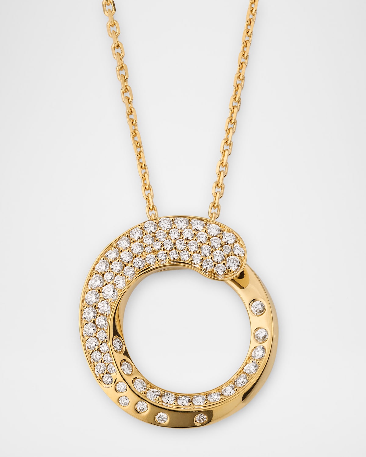 18K Yellow Gold Crivelli Diamond Circle Pendant