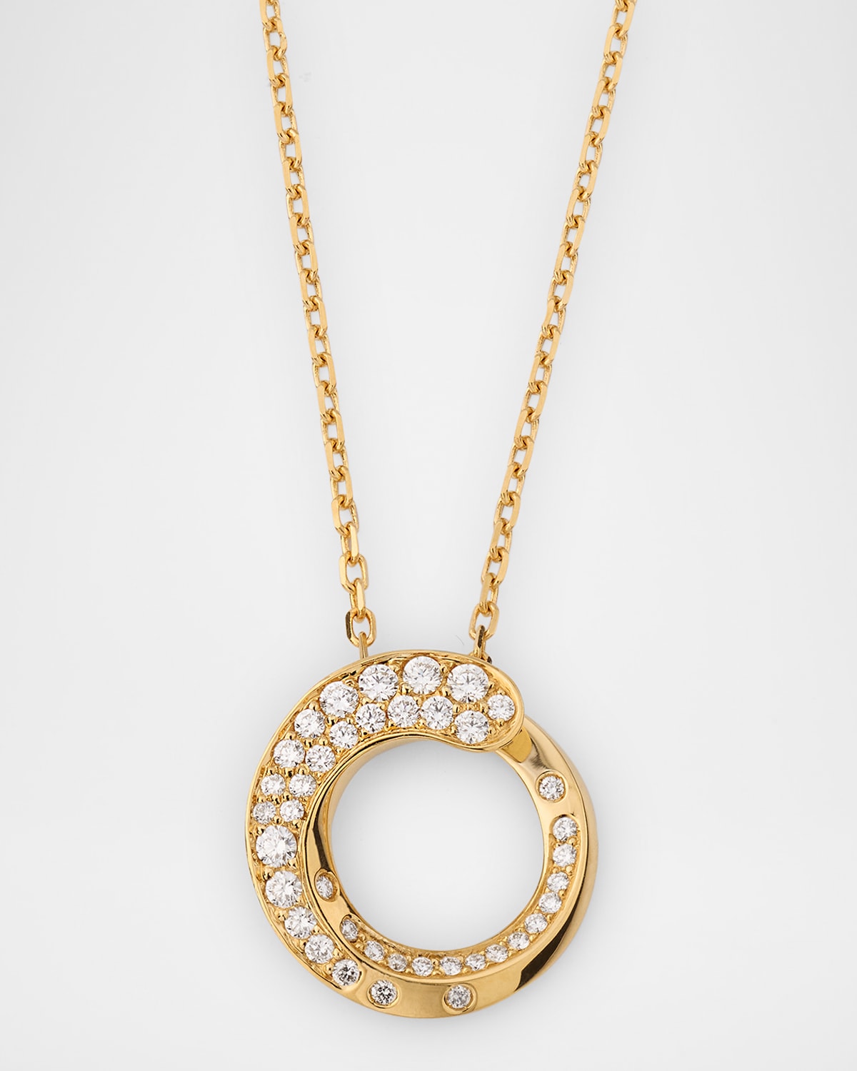 18K Yellow Gold Crivelli Diamond Circle Pendant