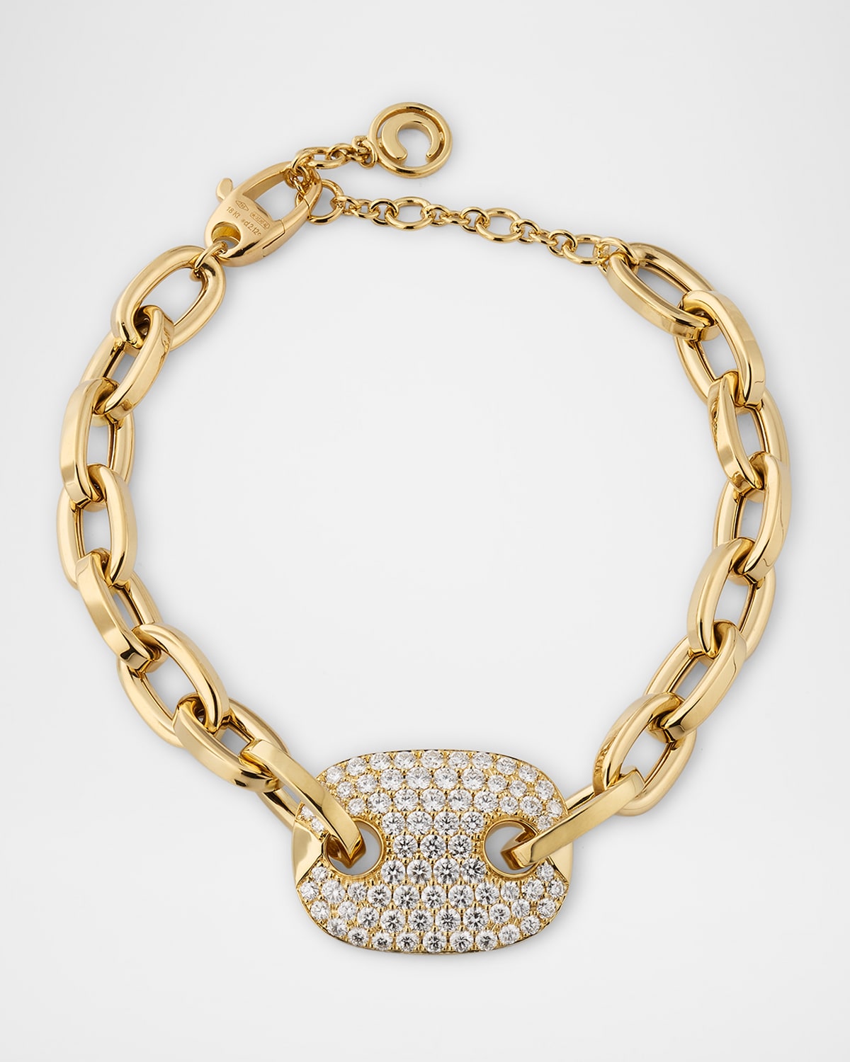 18K Yellow Gold Crivelli Pave Diamond Link Bracelet