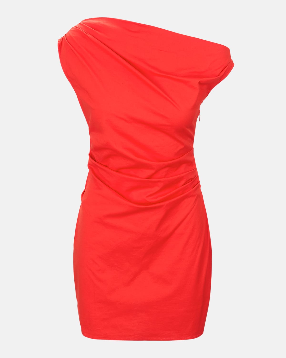 Staud Phare Asymmetric Mini Dress In Cayenne