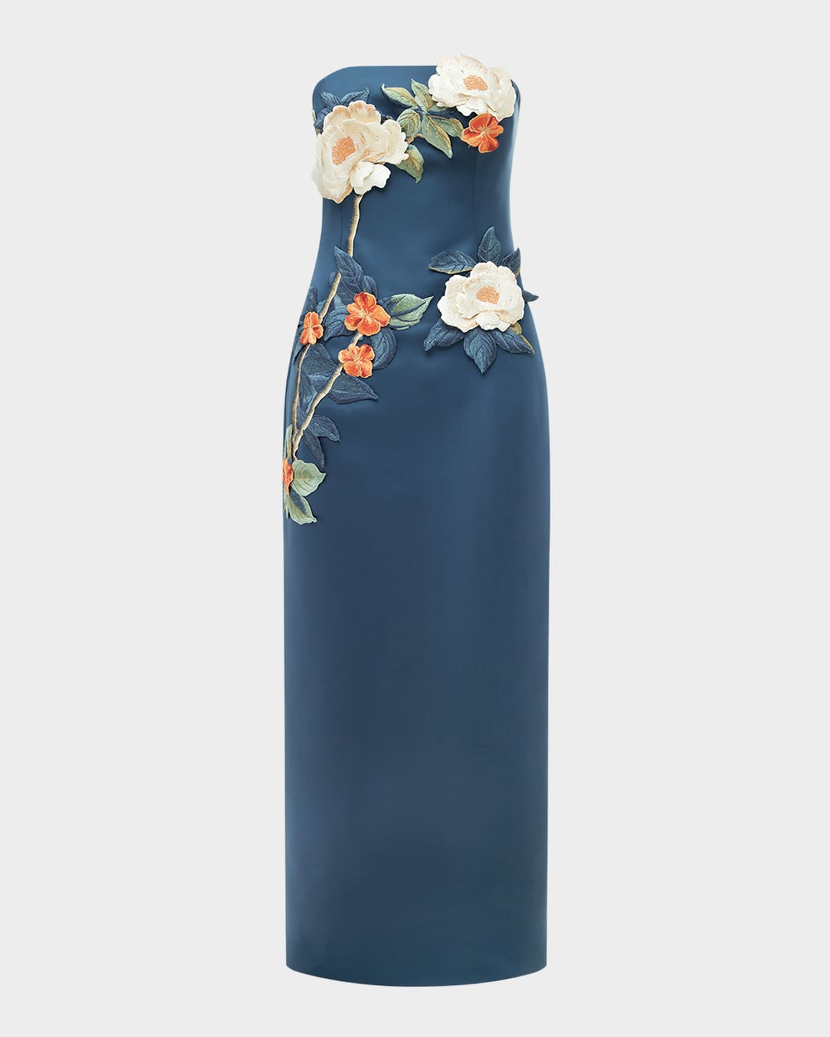 Leo Lin Rayna Applique Floral Bustier Maxi Dress In Pear | ModeSens