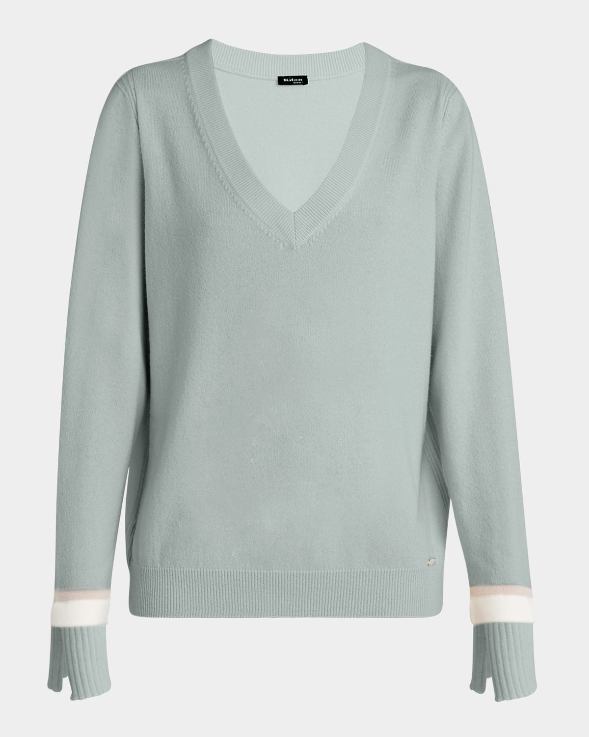V-Neck Stripe Cuff Sweater