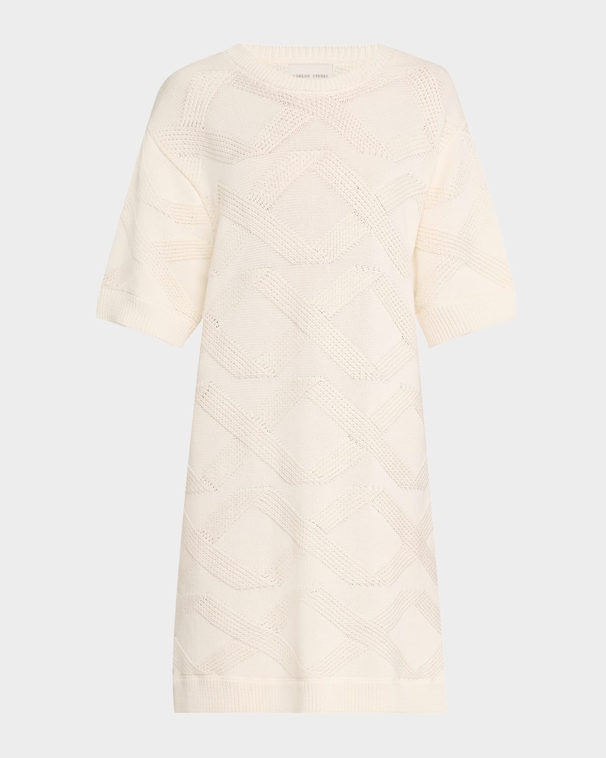 Loulou Studio Soren Knit T-shirt Dress In Ivory