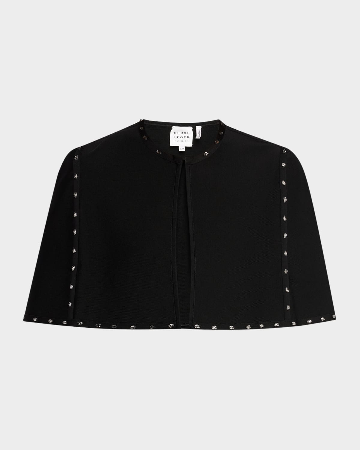 Herve Leger The Juliette Embellished Cape In Black
