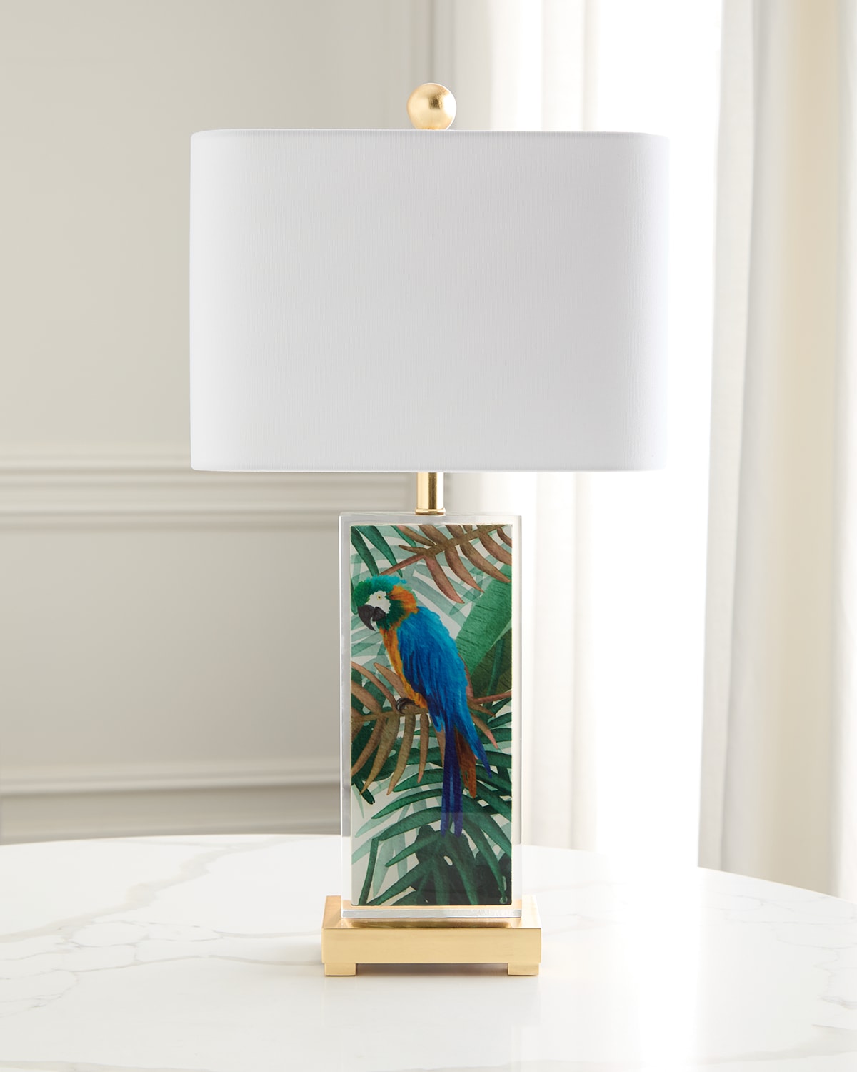 Couture Lamps Birds Of Paradise 25" Table Lamp In Greenblue