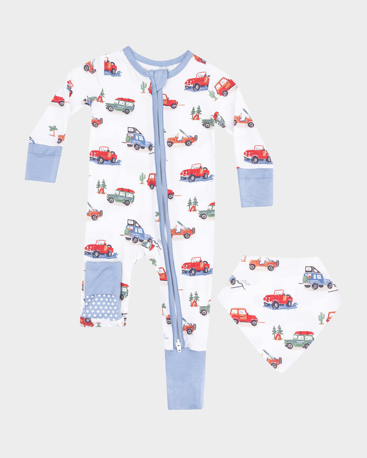 Angel Dear Boy's Off-road Adventure Printed Romper, Newborn-24m In Multi