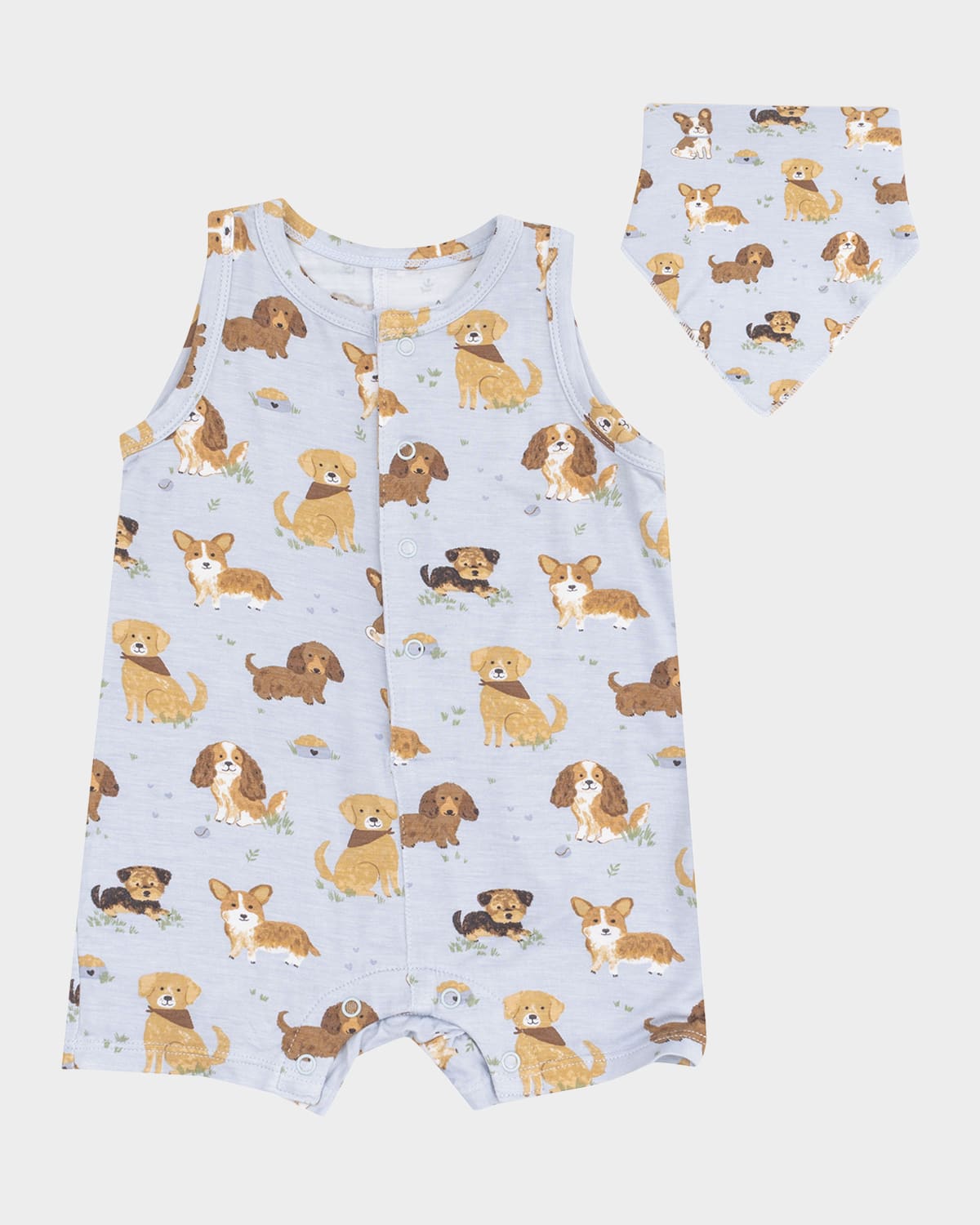Angel Dear Boy's Best Friends Dog Playsuit In Blue