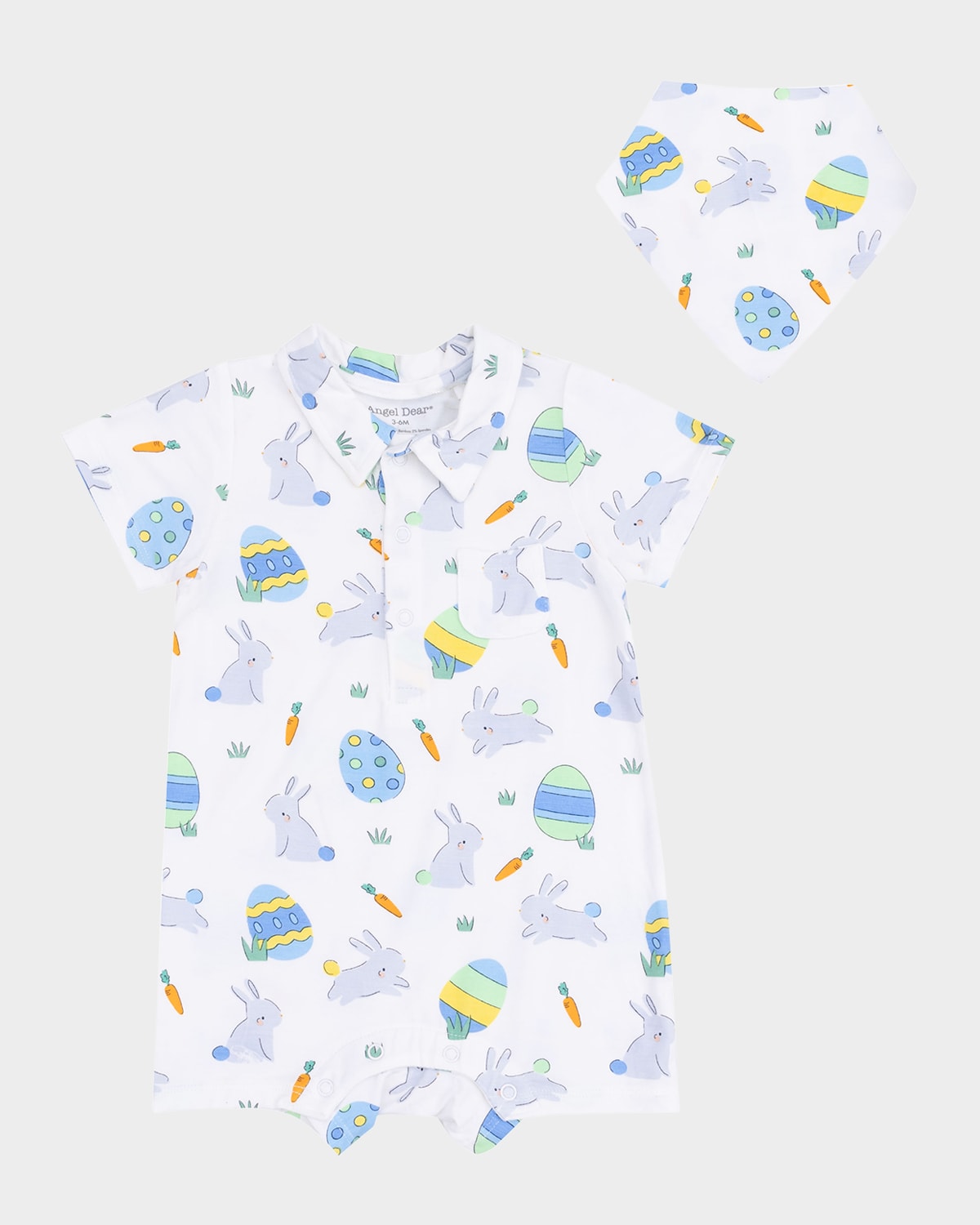 Angel Dear Boy's Easter Bunnies Polo Playsuit In Multi