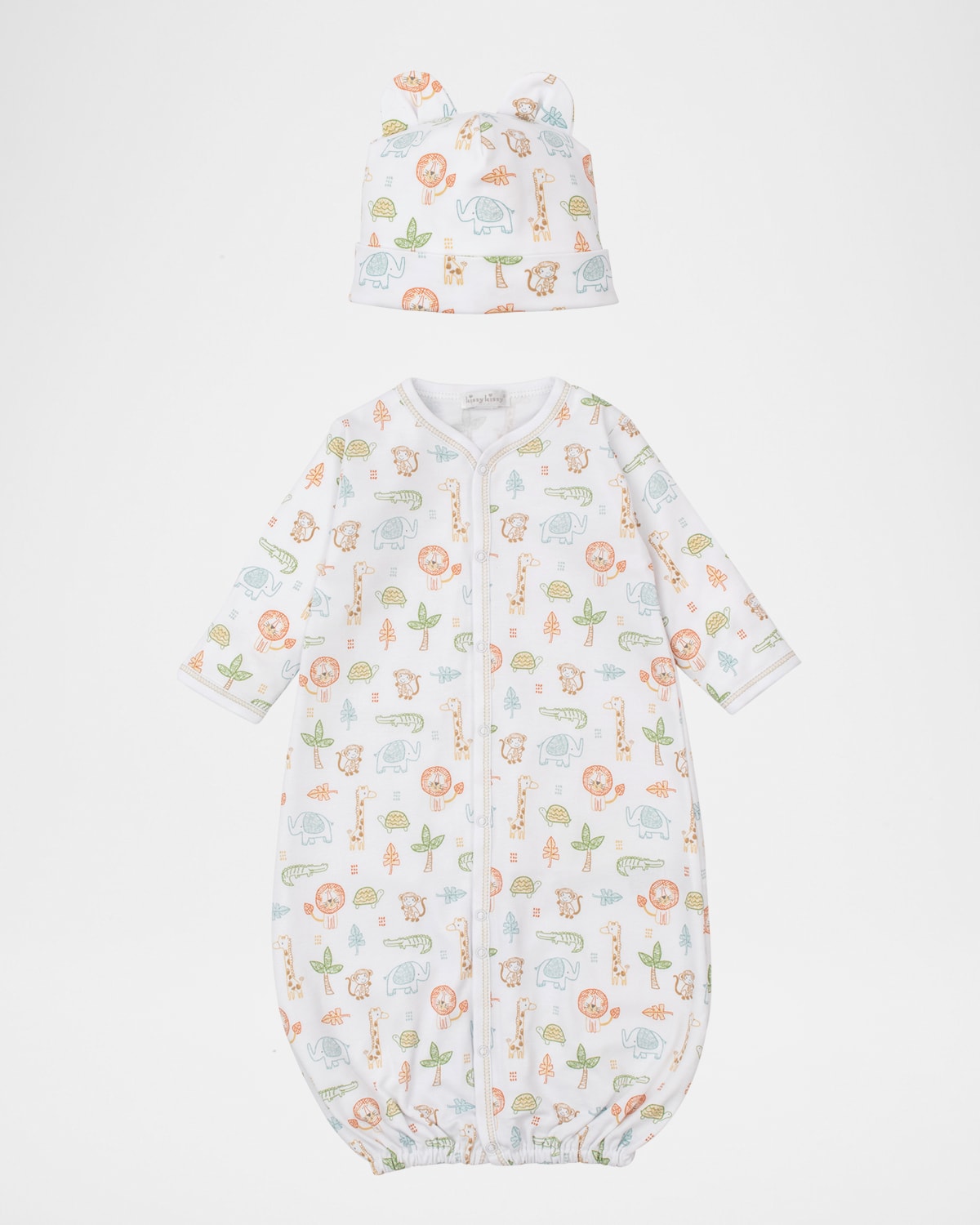 KISSY KISSY BOY'S JUNGLE ADVENTURE CONVERTIBLE GOWN & HAT SET 