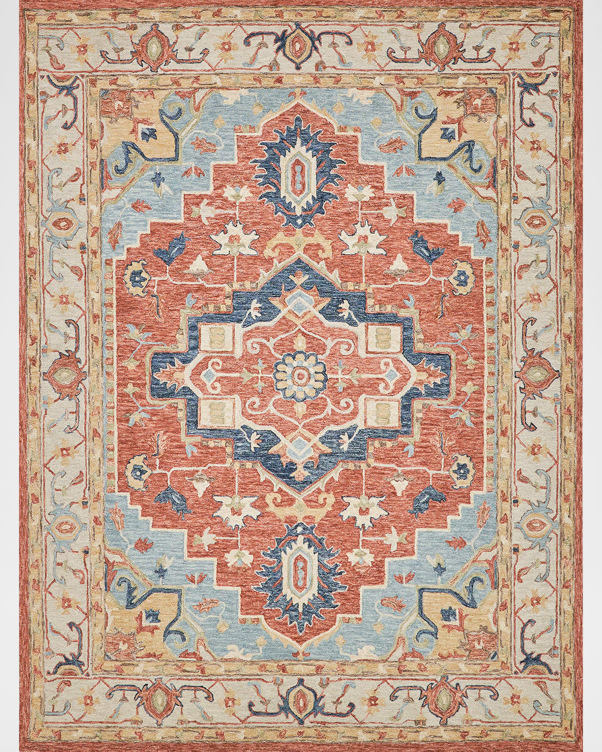 Exquisite Rugs Richmond Serapi Hand-tufted Beige/red Rug, 9' X 12' In Beige/red