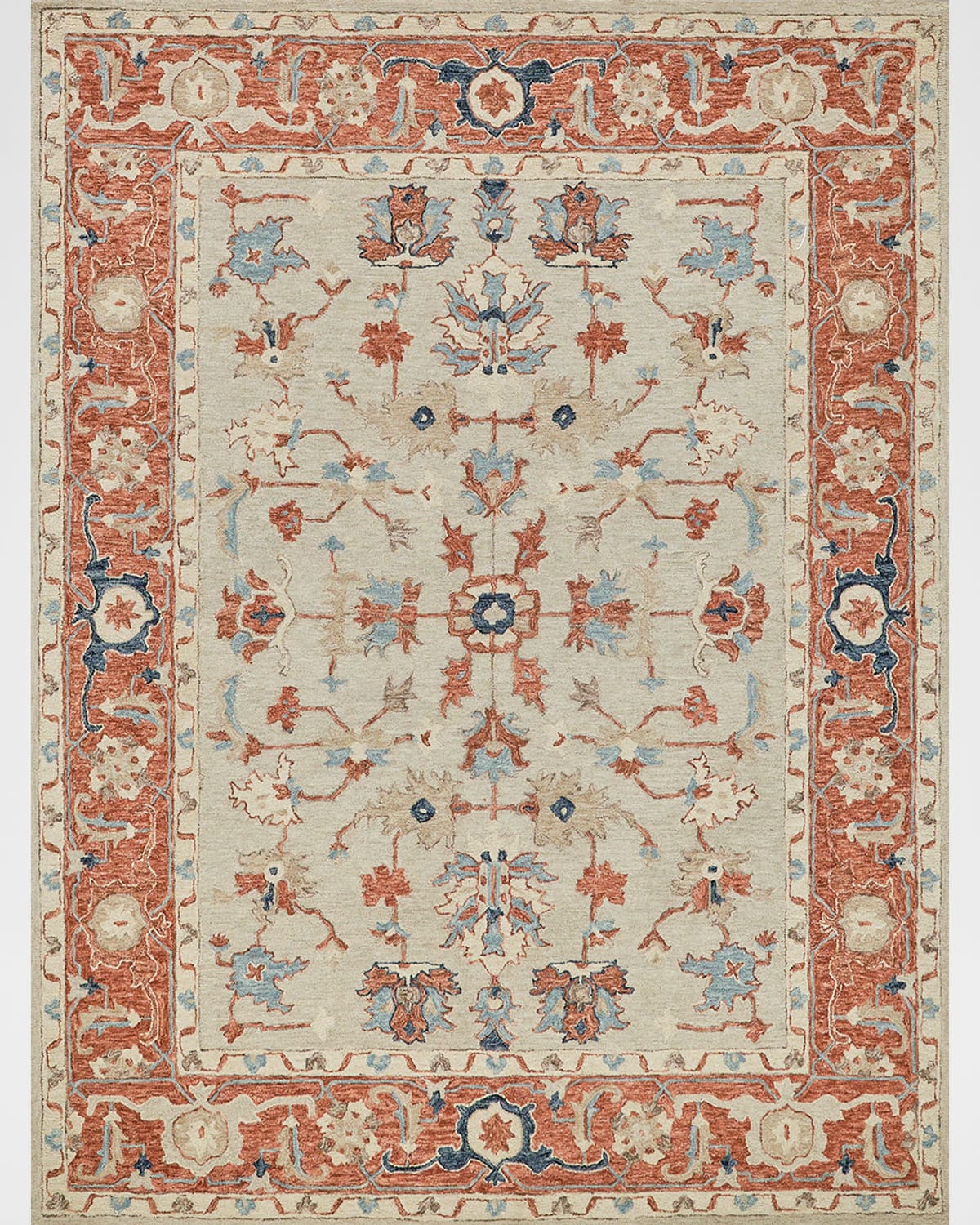 Exquisite Rugs Richmond Serapi Hand-tufted Beige/rust Rug, 8' X 10' In Beige/rust