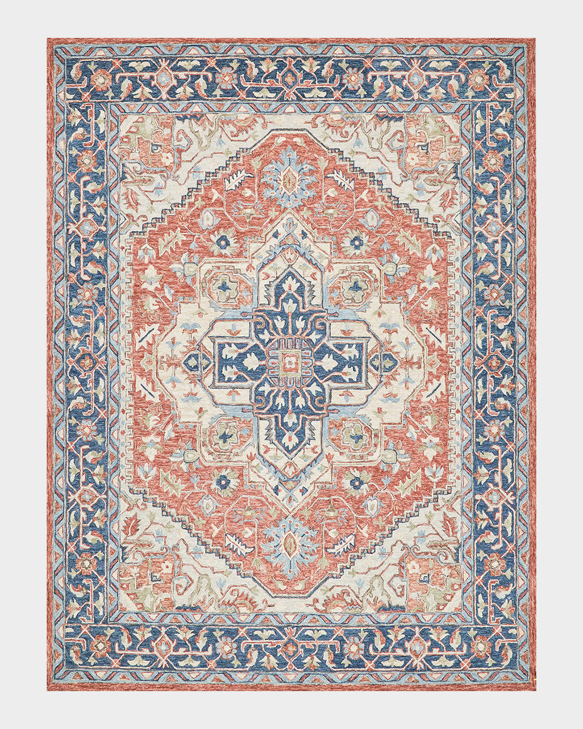 Exquisite Rugs Richmond Serapi Hand-tufted Red/blue Rug, 6' X 9' In Red/blue