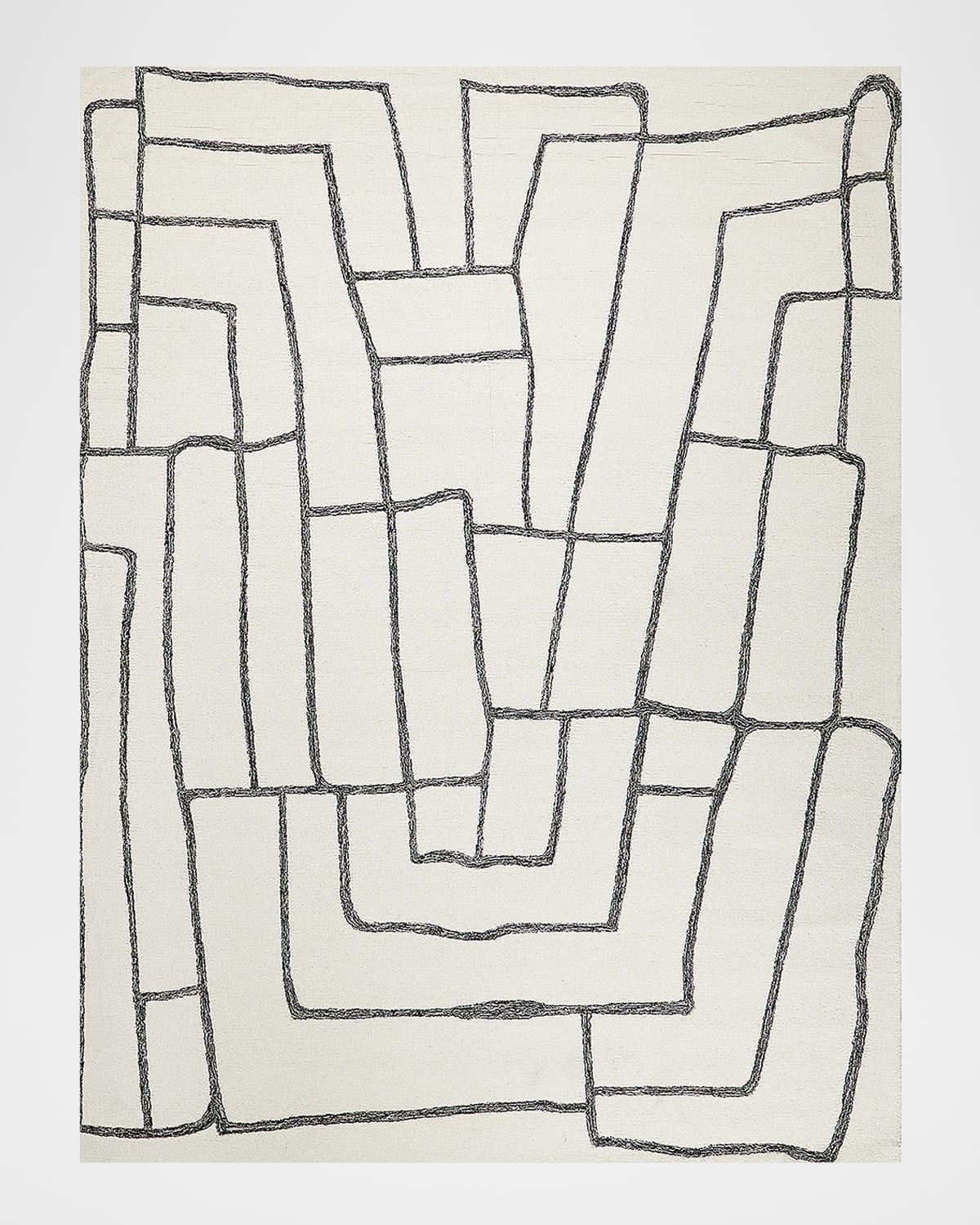 Exquisite Rugs Tangiers Hand-tufted Ivory/black Rug, 5' X 8' In Ivory/black