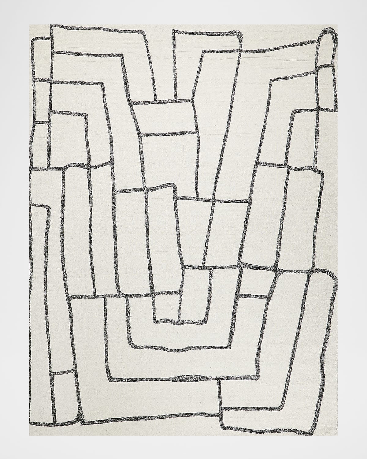 Exquisite Rugs Tangiers Hand-tufted Ivory/black Rug, 10' X 14' In Ivory/black