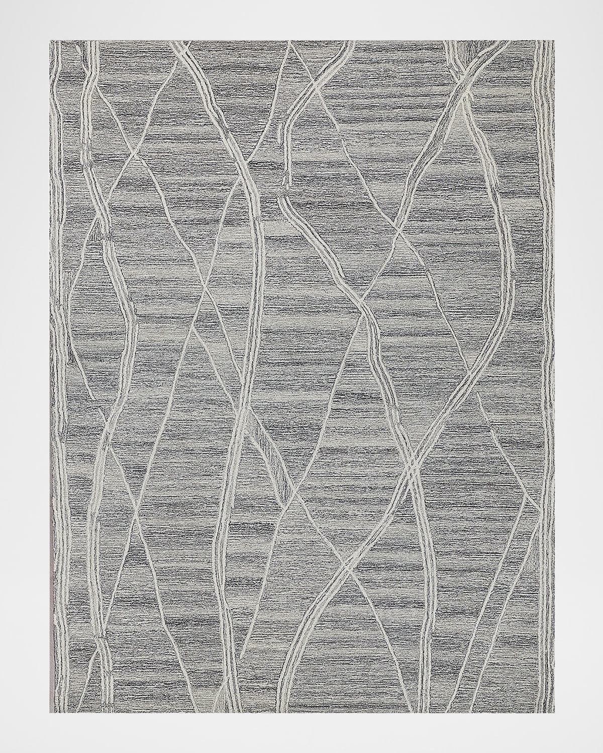 Exquisite Rugs Tangiers Hand-tufted Gray/ivory Rug, 8' X 10' In Gray/ivory