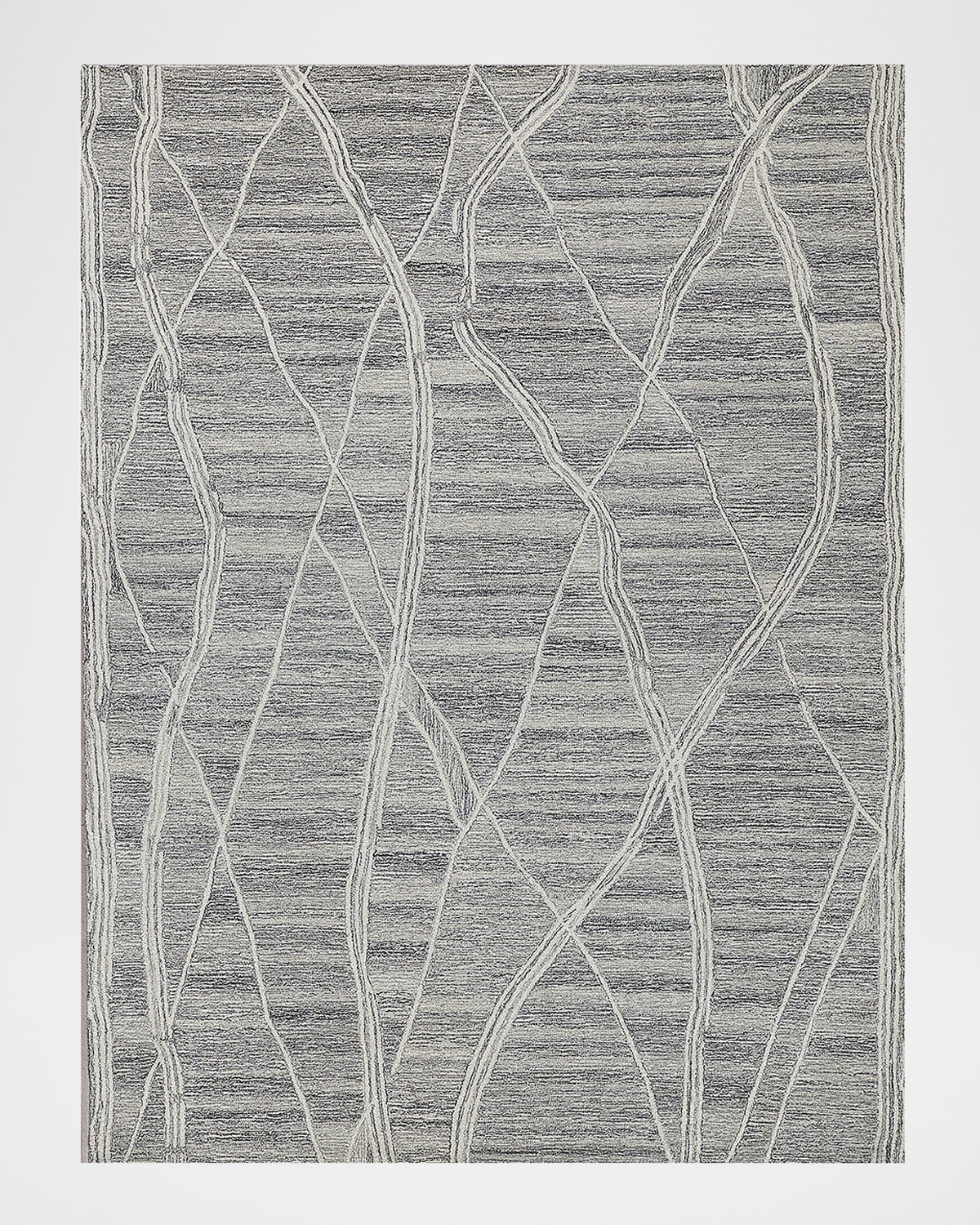 Exquisite Rugs Tangiers Hand-tufted Gray/ivory Rug, 12' X 15' In Gray/ivory