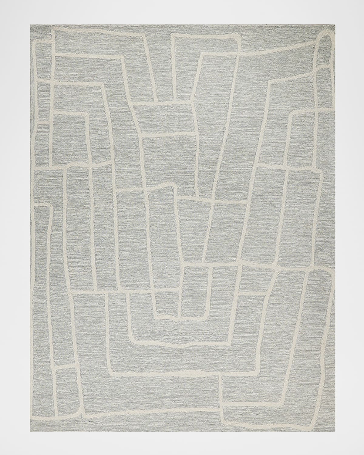 Exquisite Rugs Tangiers Hand-tufted Blue/ivory Rug, 8' X 10' In Blue/ivory
