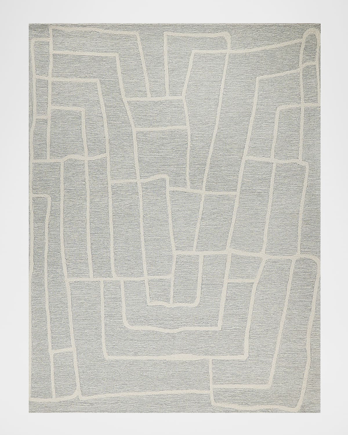 Exquisite Rugs Tangiers Hand-tufted Blue/ivory Rug, 10' X 14' In Blue/ivory