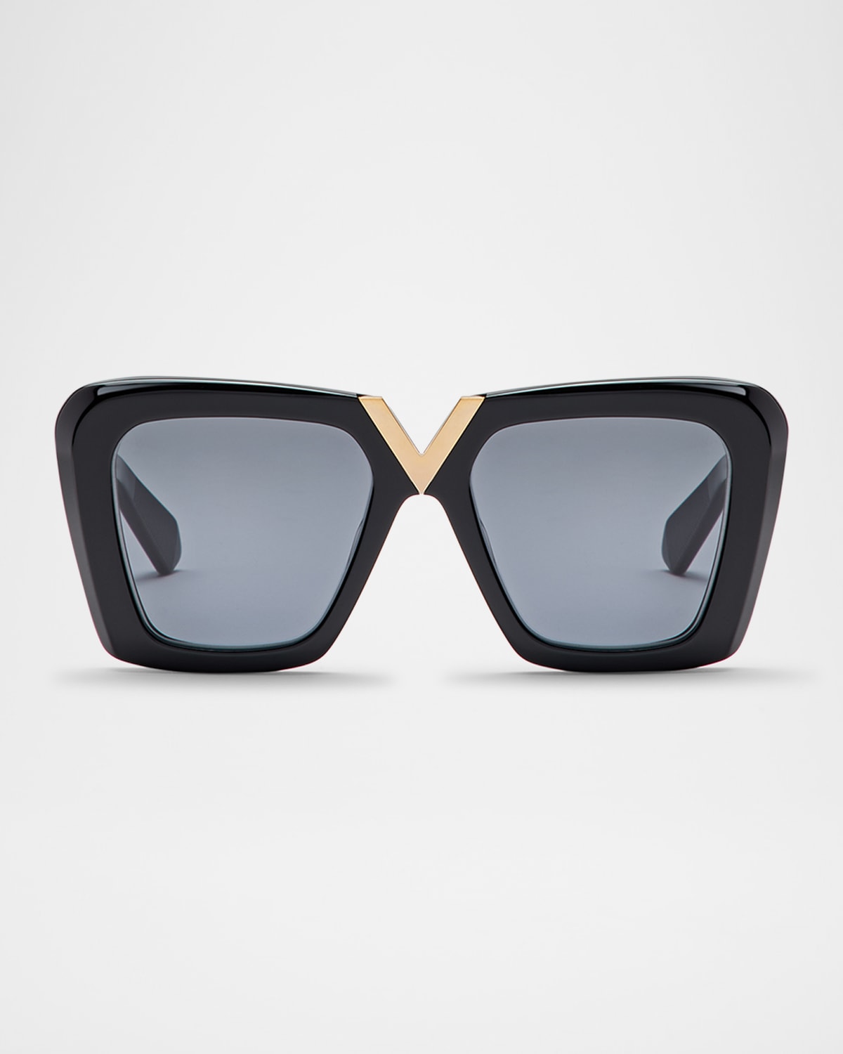 Valentino V-gold Ii Acetate Butterfly Sunglasses In Blkgld