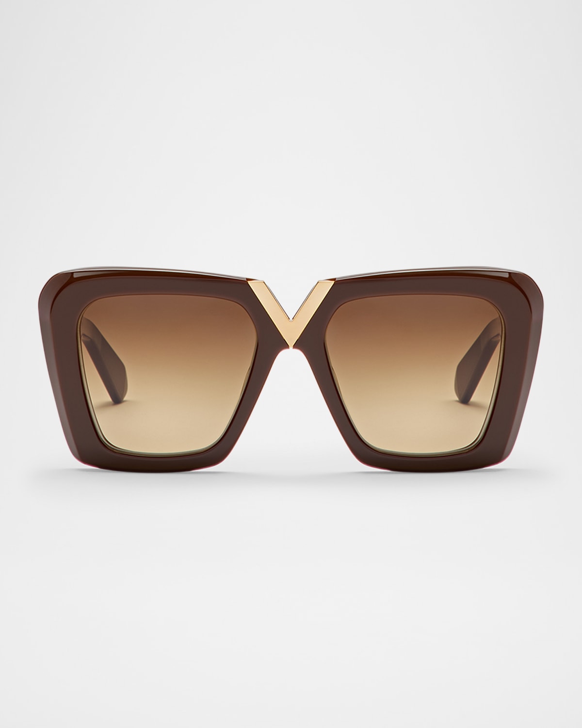 Valentino V-gold Ii Acetate Butterfly Sunglasses In Brngld