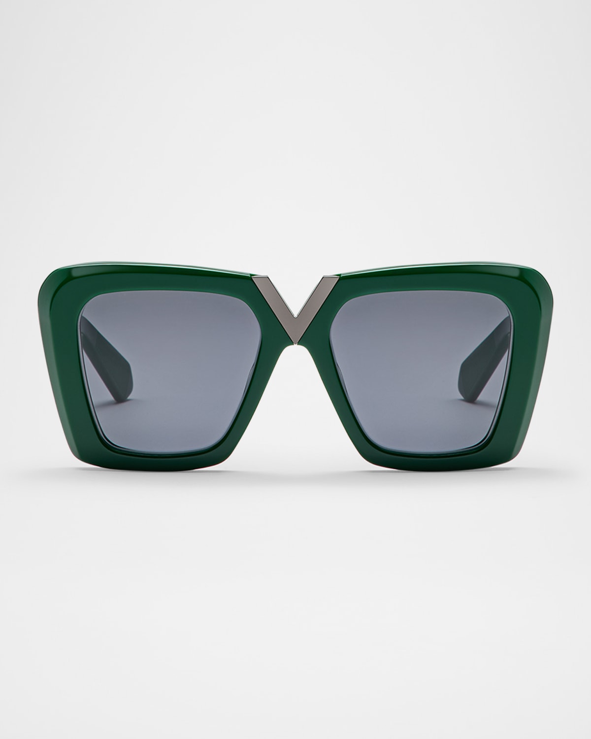 Valentino V-gold Ii Acetate Butterfly Sunglasses In Grnblk