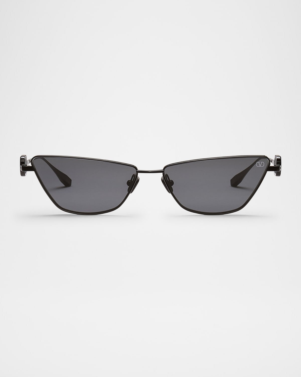 V-Logo Titanium Cat-Eye Sunglasses